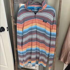 L.L. Bean Men's Zip-Up Sweater - Multicolor Stripes NWOT